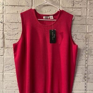 LAURA ASHLEY Tank Top Plus SIZE 3X Summer Melon knit Scoop Neck Rayon Blend Tank